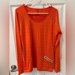 Athleta Orange Long Sleeve Nylon Top